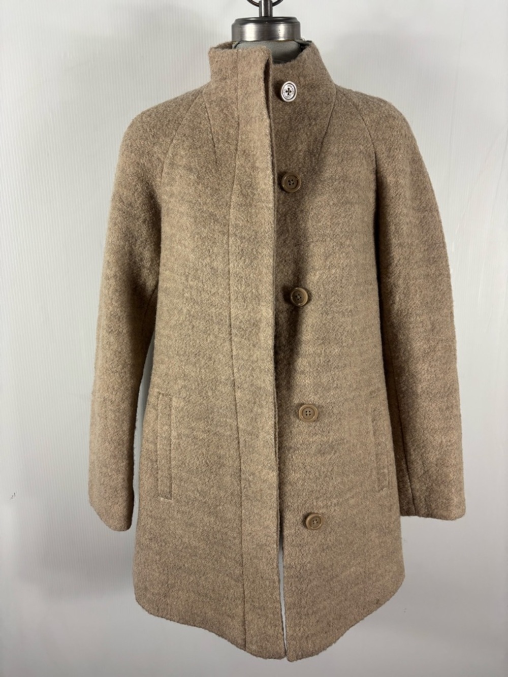 Anne Klein Wool Blend Stand-Collar Coat size S